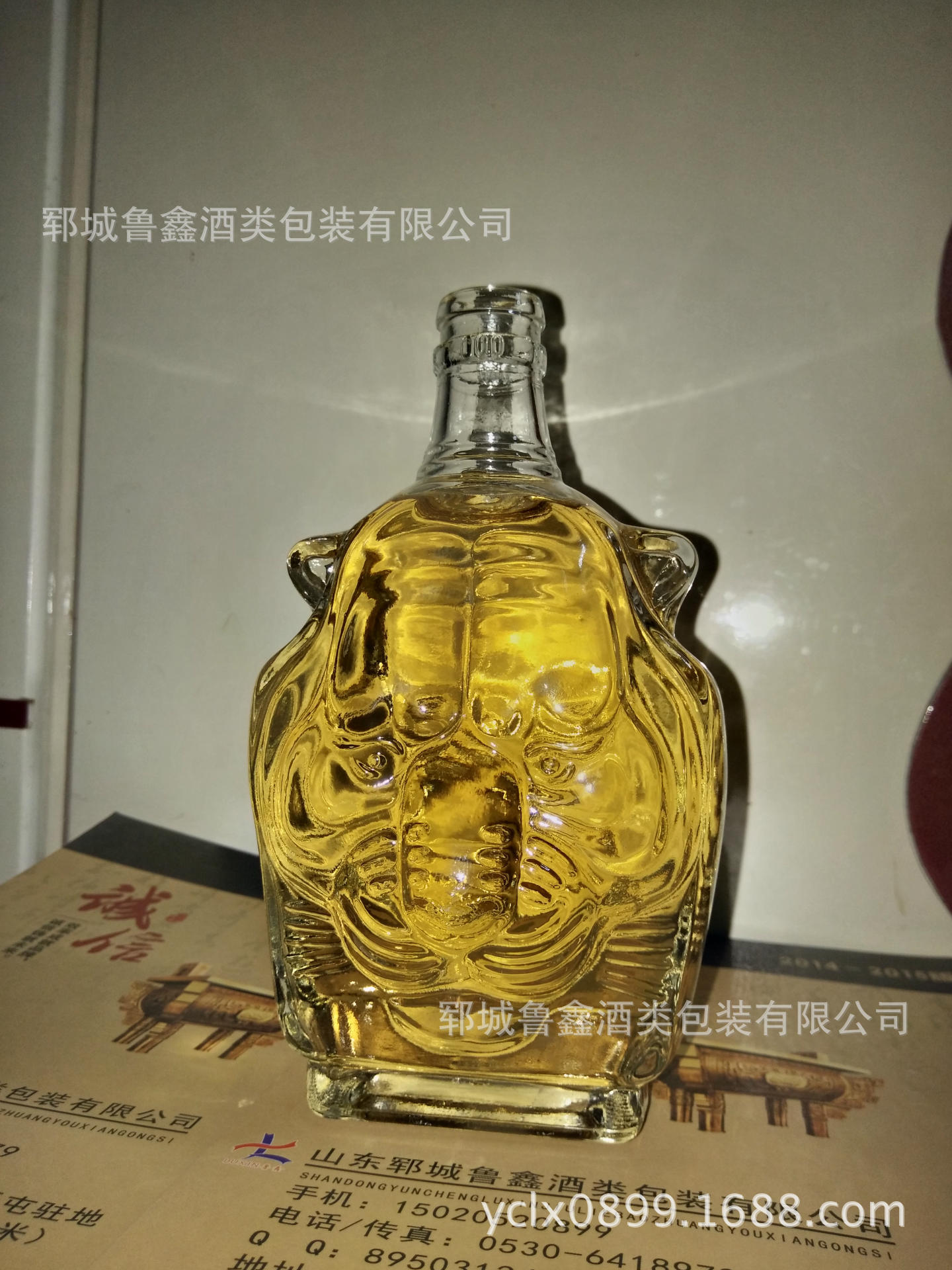 双面虎头瓶酒瓶 虎骨酒 药酒瓶 老虎头玻璃瓶 白酒 玛咖酒瓶
