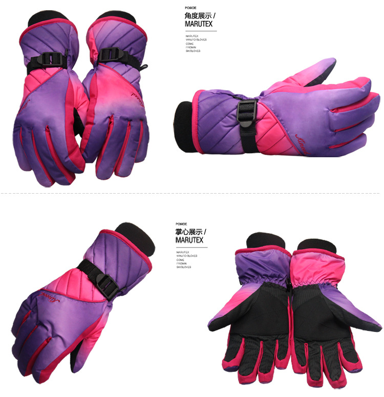 2016 mùa đông dày găng tay trượt tuyết ấm xe nữ điện đầy màu sắc ngoài trời không thấm nước đi xe gió găng tay leo núi