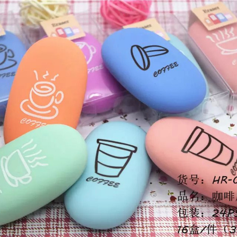 Café Eraser creativo japonés papelería caucho guijarro para estudiantes regalos al por mayor personalizados