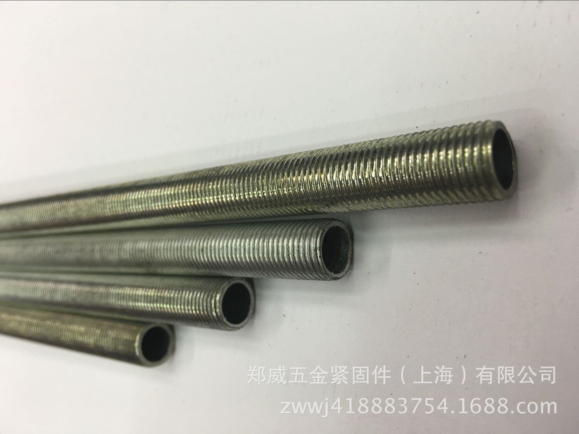 直销空心管细牙丝杆工程吊灯具连接管预埋牙通孔螺纹管M8 M10 M12