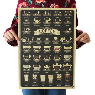Кофейный ретро кожаный постер в помещении, кофейное украшение, ностальгия