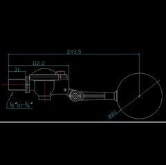 Plastic float valve 1/2" inch DN15 original/4-inch tank float valve Water tank accessories