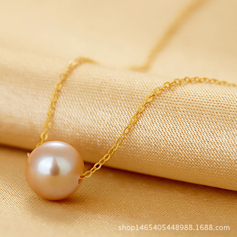 Shenzhen water shellfish 18K Gold Pearl Necklace Passepartout Transfer bead Pendant