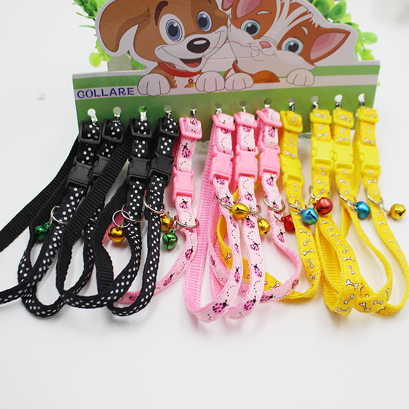 Productos para mascotas comercio exterior al por mayor perros pegatinas collar gato collar ajustable colorido gatos con campanas