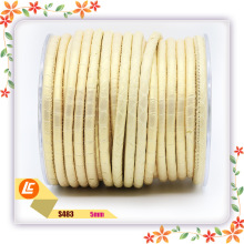 优质浅金色真皮车线蛇皮绳5mm圆形真皮蛇皮绳彩色外缝线蛇皮绳