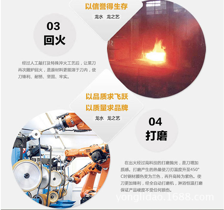 龍之藝-傢用刀具廚房全套組合不銹鋼鍛打菜刀砍骨刀套裝五件套刀