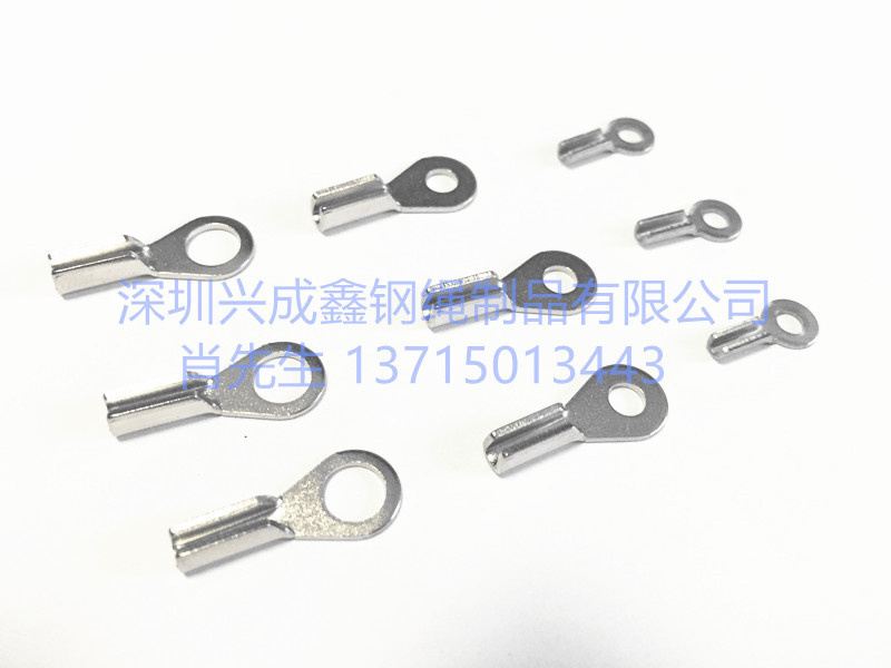 专业生产钢丝绳连接端子 不锈钢冷压端子 铁质冷压端子 铜端子