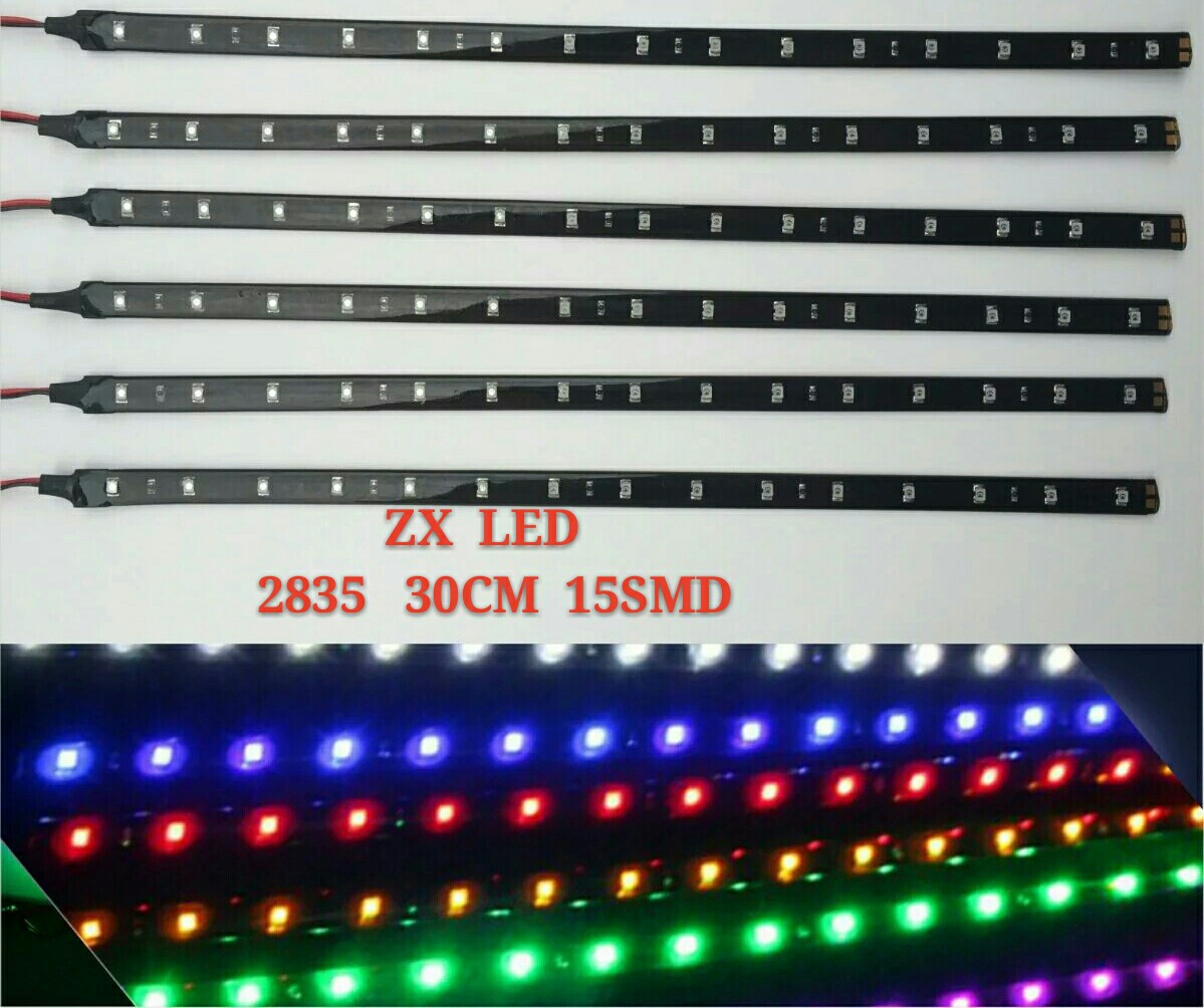 厂家直销30CM 汽车灯条 2835氛围灯 LED装饰灯15SMD 3528滴胶防水|ru