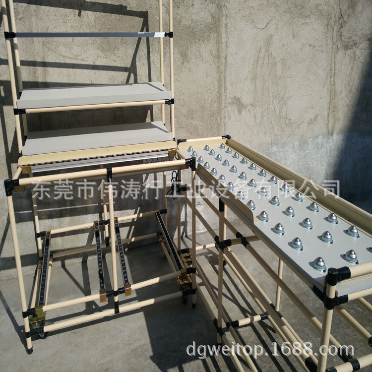 伟涛行先进先出牛眼线棒工作台精益管滑轨工作台半自动铝型材