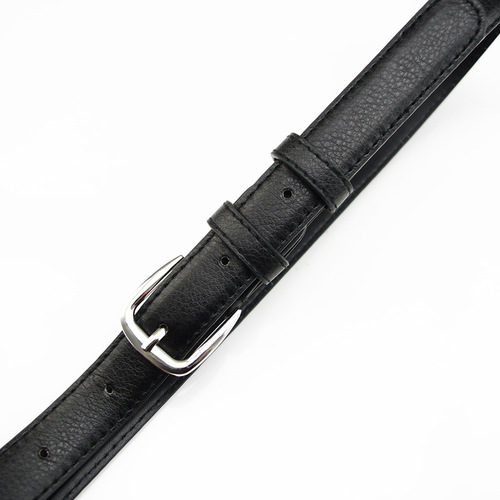 Belt for women, thin, versatile, simple black thin belt, Korean style retro pin buckle decorative dress pants belt for students