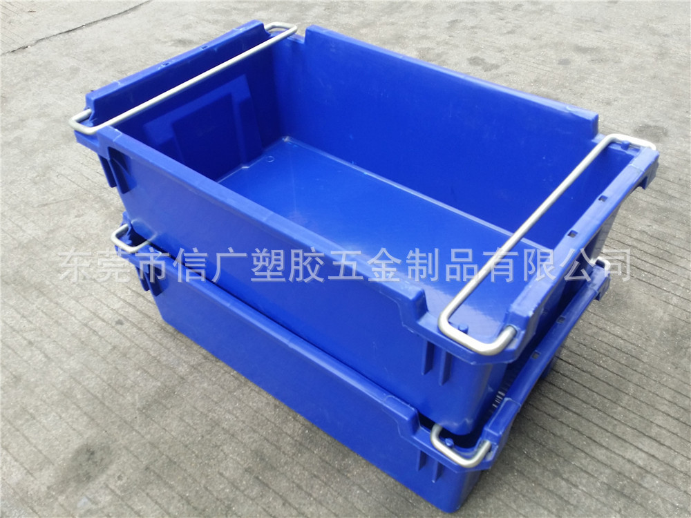 带把手五金零件盒 手提铁耳塑料周转箱筐 仓储收纳物流运输注塑箱