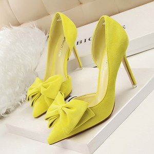 519-1 han edition high-heeled shoes high heel with shallow mouth sweet pointed suede