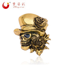 批发万圣节饰品新款欧美时尚个性别针扣针高档骷髅头胸针男士