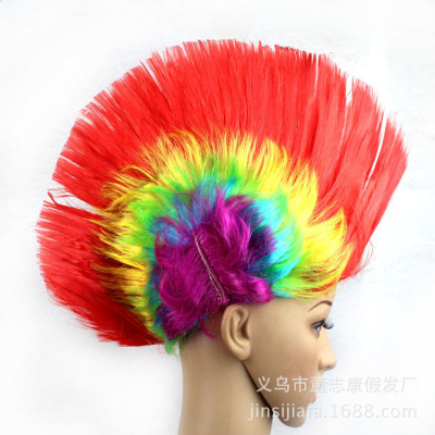 欧美速卖通爆款热销派对彩色假发 圣诞万圣节假发cosplay公鸡假发