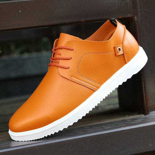 Factory direct sales of autumn new casual leather shoes, breathable men's trendy sneakers, fashionable British and Korean sports shoes