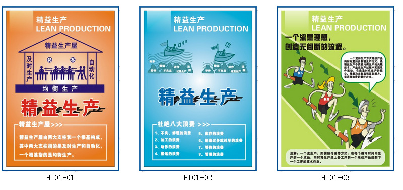 【工厂车间精益生产管理标语挂图KT展板批发