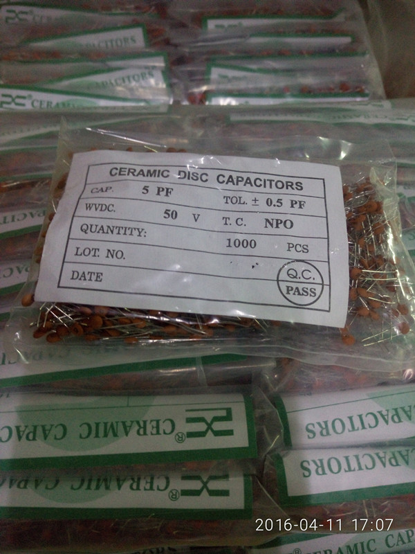 瓷片电容 瓷介电容低压高频低损5PF/50V NPO X7R