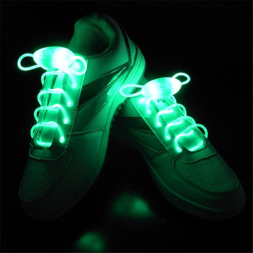 Factory direct supply of three generations of LED creative luminous shoelace cycling warning fluorescent shoelace flash cheering props