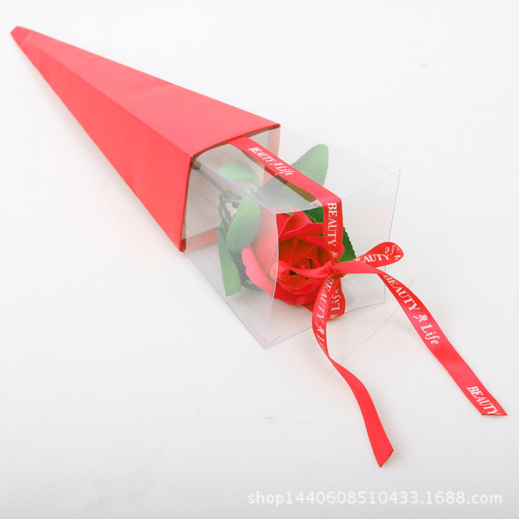 盒装单支香皂玫瑰花红色