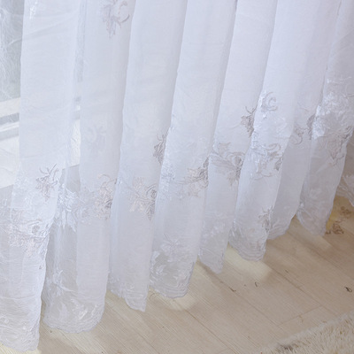 厂家批发儿童窗帘绣花客厅飘窗窗帘面料装饰帘布窗纱纱帘成品加工|ru