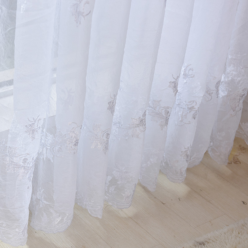 厂家批发儿童窗帘绣花客厅飘窗窗帘面料装饰帘布窗纱纱帘成品加工|ru