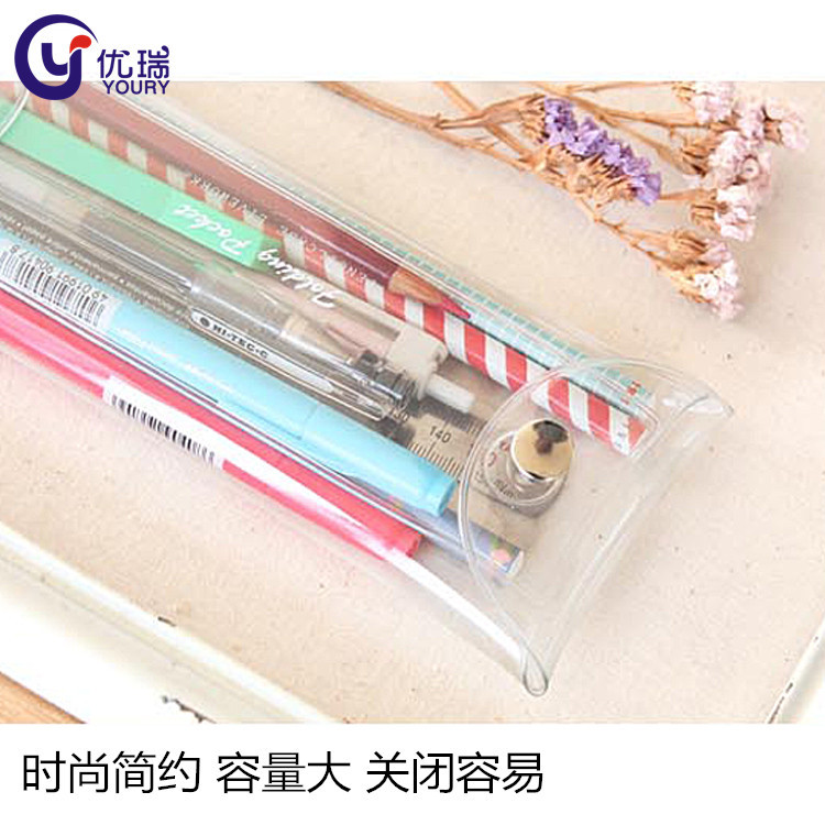 透明pvc清新折叠笔袋收纳袋 萌萌创意 文具袋 3_副本