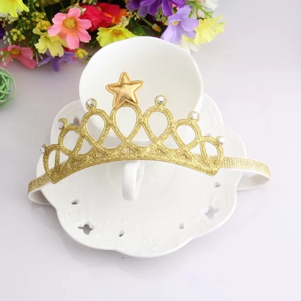 Cross-Border Baby Hair Band Crown European and American Children's Hair Accessories Baby Hair Band Girls Headdress 100 Days Old One Month Old Birthday