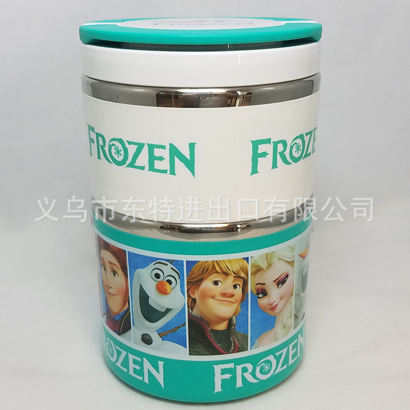 Stainless steel round lunch box in cartoon shape, children's Frozen Big white robot cat food box, student picnic lunch box detail image 12