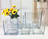 Supply of square hydroponic glass transparent square cylinder specifications complete flower bottles square candlestick pots wholesale