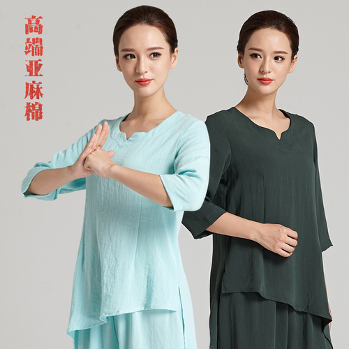 Tai chi kung fu uniforms for women Wudang swallow tail linen dress for women