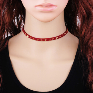 Ebay AliExpress ювелирные изделия простые Популярные Harajuku бархатный ремешок маленькое бриллиантовое ожерелье цепочка на ключицу женское