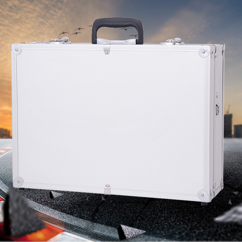 专业定做单肩带工具箱铝箱 手提大容量坚固锁扣铝合金工具箱直销|ms