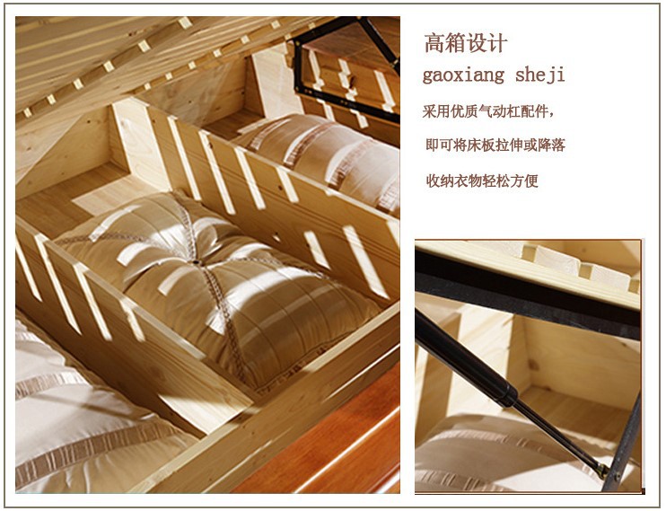 厂家直销简约现代实木床1.8米榉木床 精品实木卧室家具双人床批发