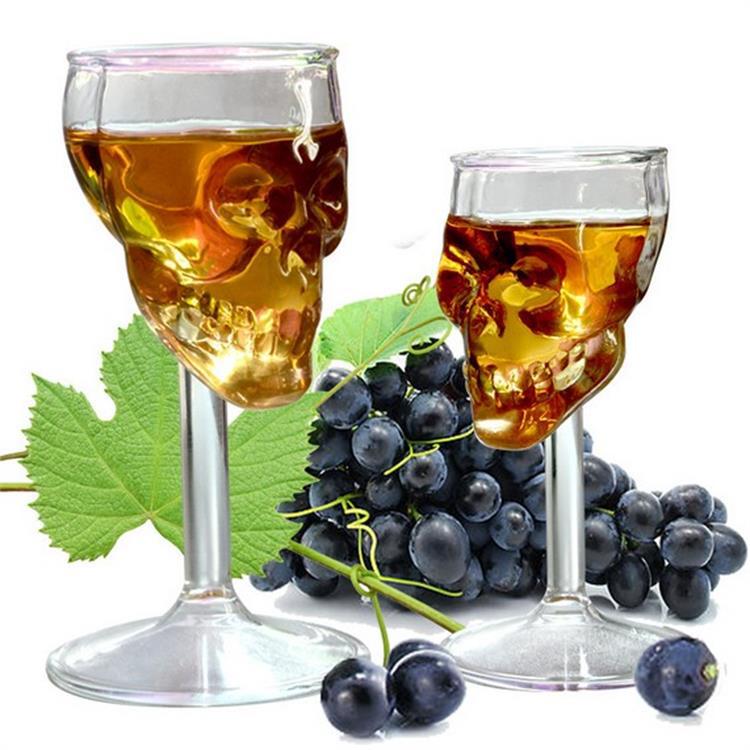 骷髅头高脚杯 随手杯高硼硅耐热玻璃威士忌杯子创意平稳杯