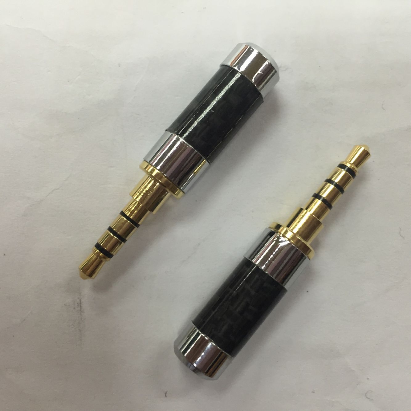 欧雅德碳纤镀金3.5四级装配插头/欧雅德镀金碳纤3.5四节插头
