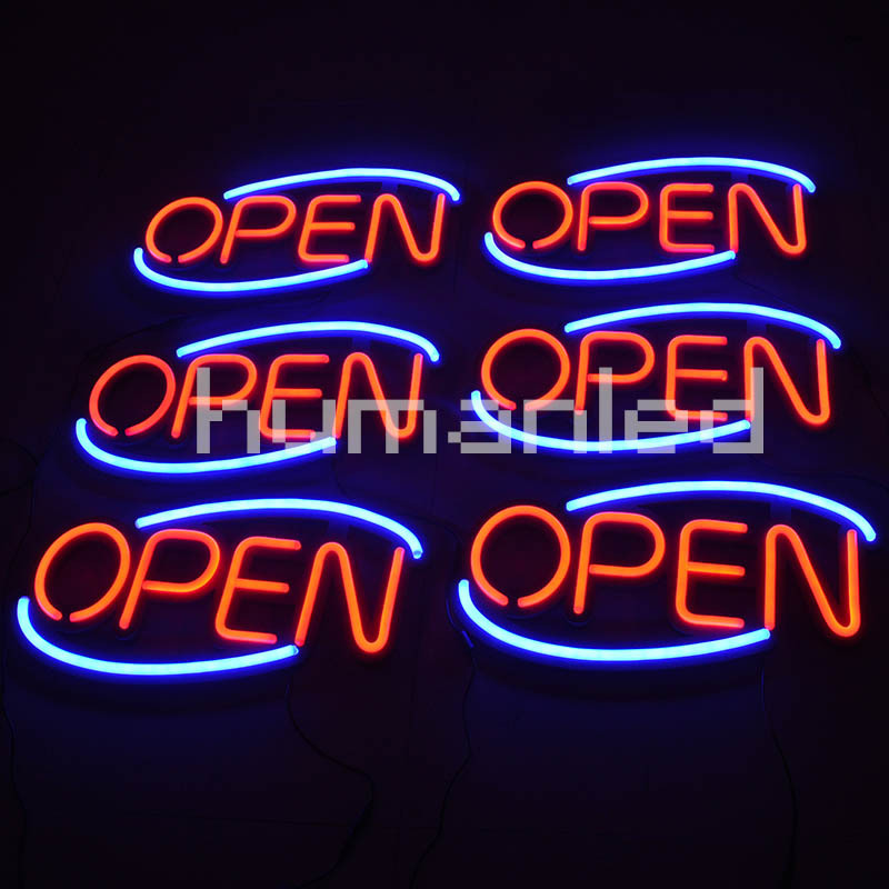 外贸热销 LED OPEN霓虹灯广告牌 店铺营业招牌 柔性霓虹灯标识牌