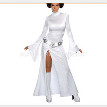 星球大戰cos 莉亞公主白色長裙cosplay萬聖節 成人兒童表演服裝