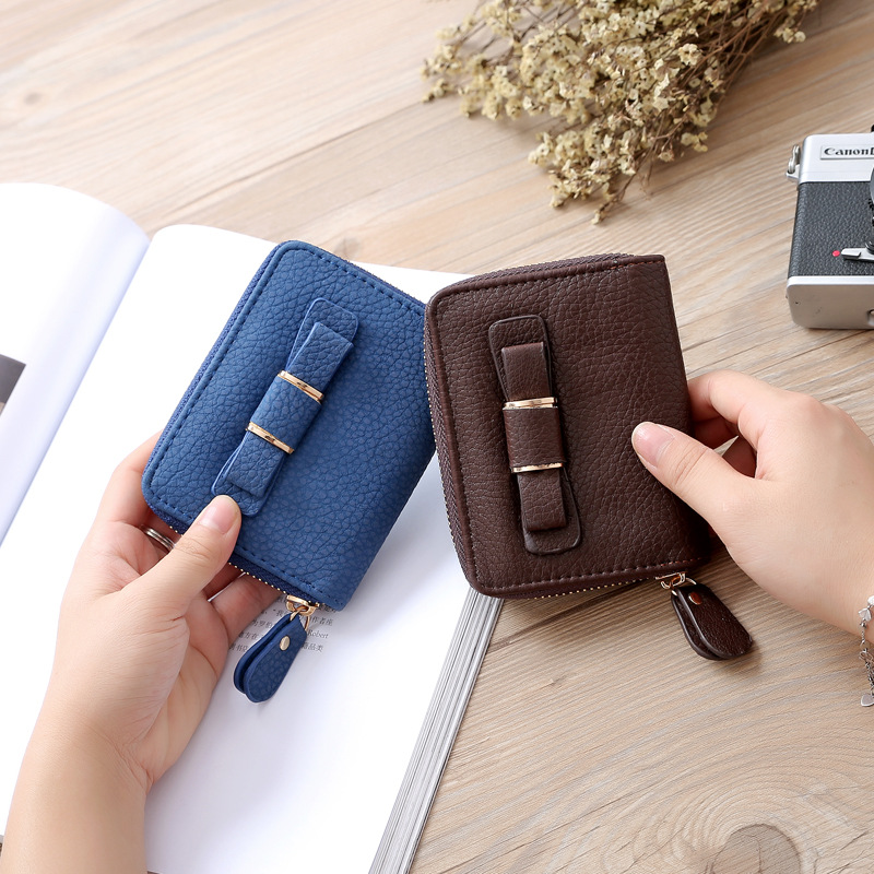 Korean Short Bow Mini Wallet display picture 2