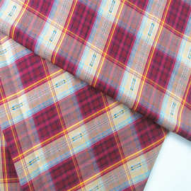 厂家供应 全棉提花布 格子衬衣布料 全棉小格子布专业批发