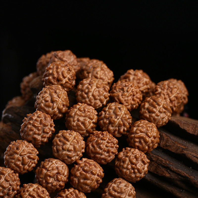 Selected five-petaled lychee pattern small zhuangjinpuzhi beads bracelet 108 beads for men and women Buddhist prayer beads chain 0.8-1.1mm