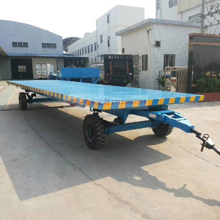 非标叉车配套使用全挂式平板拖车 工厂使用非标平板车