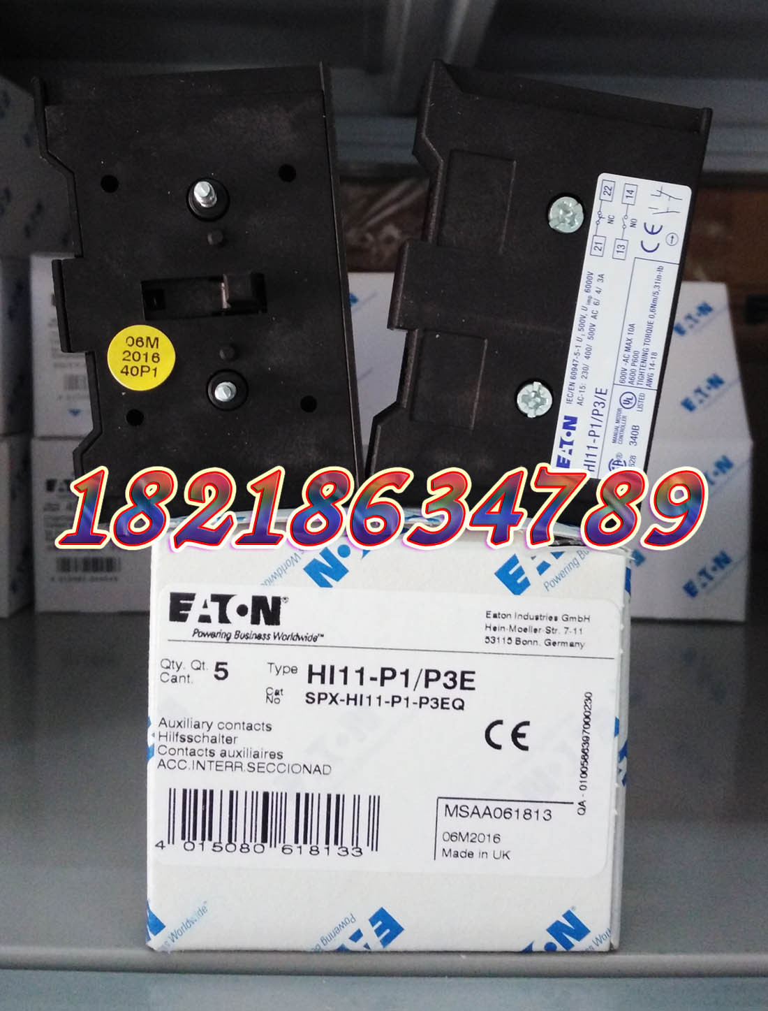 EATON 穆勒HI11-P1/P3E负荷隔离开关辅助触点,正品现货