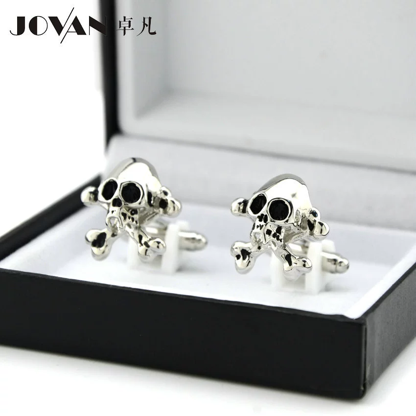 Французские запонки, мужские формальные запонки с 3D узором черепа, JOVAN