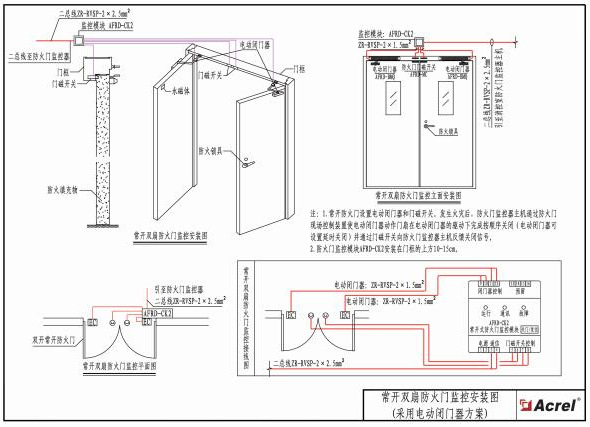 安科瑞防火门监控系统 防火门监控器 防火门现场控制装置