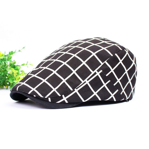Plaid beret men and women forward hat wholesale spring and summer simple duck cap AliExpress Taobao hat