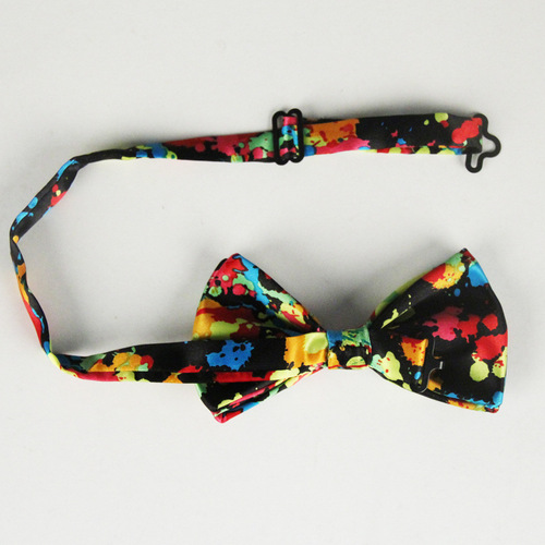 Polyester silk trendy printed cartoon adult men's performance wedding banquet business bow tie bow manufacturer wholesale