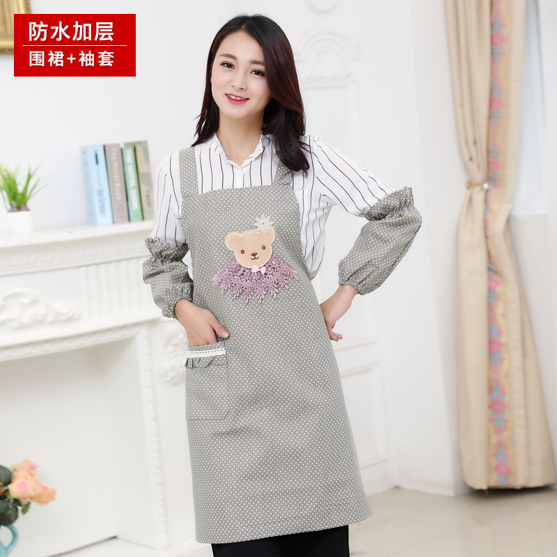 Liquidación Corea moda delantal impermeable de las mujeres manga leche té tienda cocina restaurante flor tienda TRABAJO ROPA logotipo personalizado logotipo