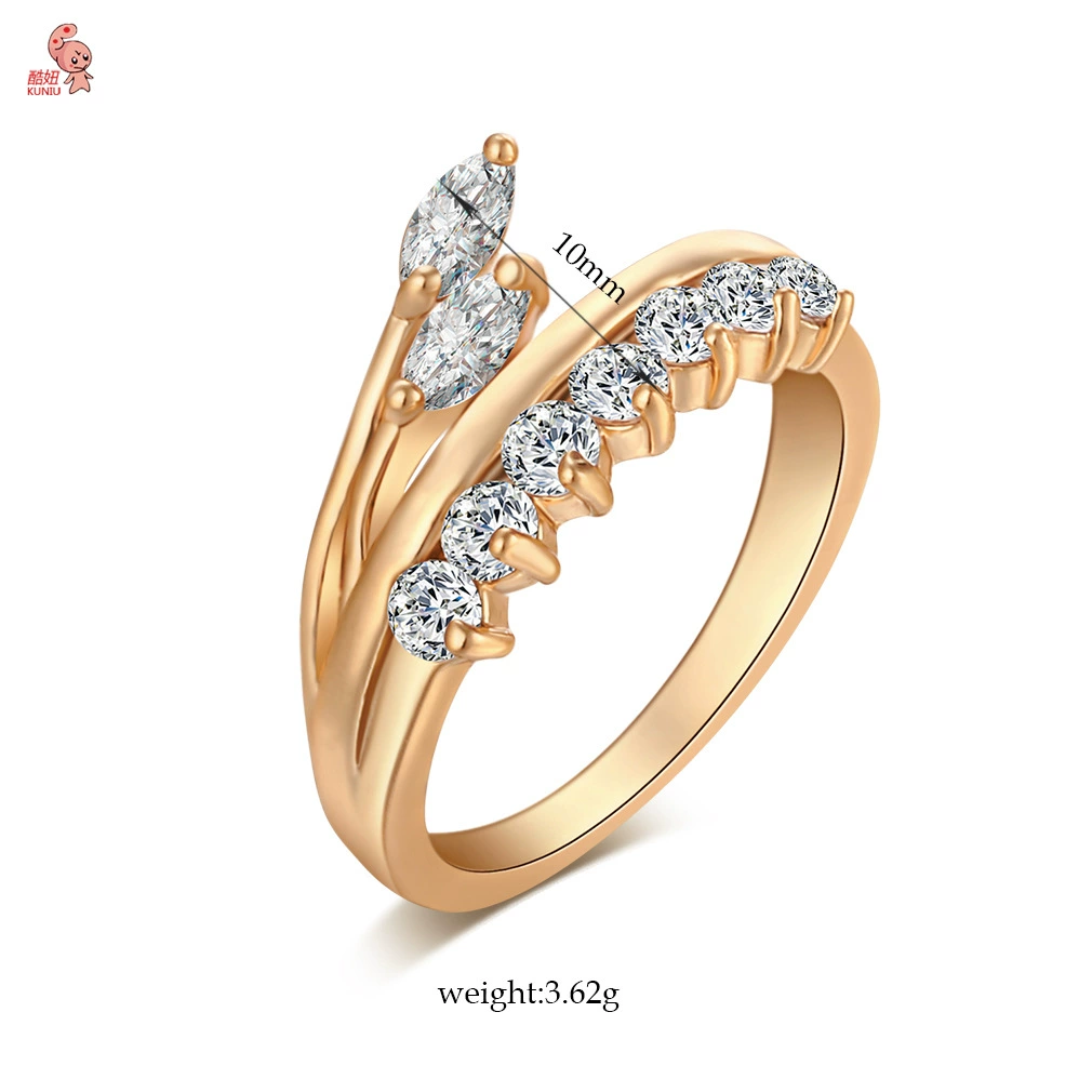 Цирконий, кольцо с камнем, золотые украшения, аксессуар, Aliexpress, 18 карат, европейский стиль, опт