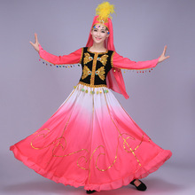 新疆舞蹈服裝少數民族舞台表演服維吾爾族大擺裙演出服女