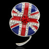 Poppy brooch explosion British flag model Poppy Crystal Poppy Breast Flower Needle B868.11